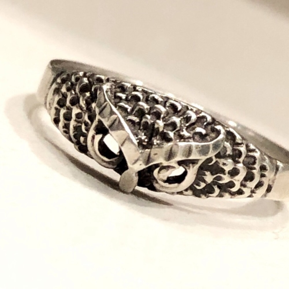Sterling 925 Owl Eyes Ring - Picture 4 of 7